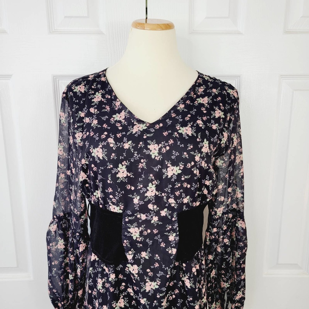 NWT I Madeline Floral Long Sleeve Maxi Dress - Picture 2 of 9